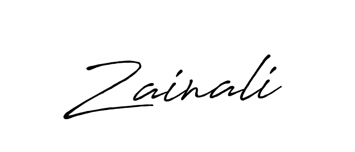 How to make Zainali name signature. Use Antro_Vectra_Bolder style for creating short signs online. This is the latest handwritten sign. Zainali signature style 7 images and pictures png