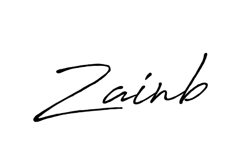 Make a beautiful signature design for name Zainb. With this signature (Antro_Vectra_Bolder) style, you can create a handwritten signature for free. Zainb signature style 7 images and pictures png