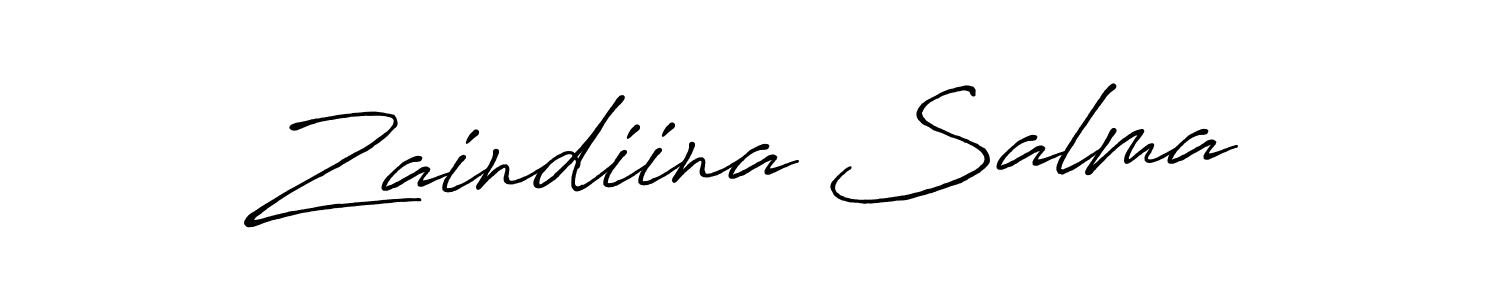 Design your own signature with our free online signature maker. With this signature software, you can create a handwritten (Antro_Vectra_Bolder) signature for name Zaindiina Salma. Zaindiina Salma signature style 7 images and pictures png