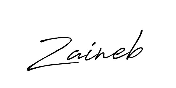 Zaineb stylish signature style. Best Handwritten Sign (Antro_Vectra_Bolder) for my name. Handwritten Signature Collection Ideas for my name Zaineb. Zaineb signature style 7 images and pictures png