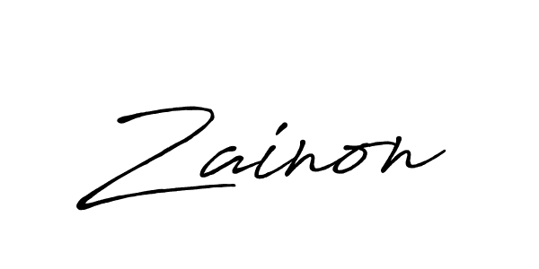 Use a signature maker to create a handwritten signature online. With this signature software, you can design (Antro_Vectra_Bolder) your own signature for name Zainon. Zainon signature style 7 images and pictures png