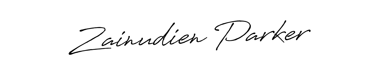 How to make Zainudien Parker name signature. Use Antro_Vectra_Bolder style for creating short signs online. This is the latest handwritten sign. Zainudien Parker signature style 7 images and pictures png