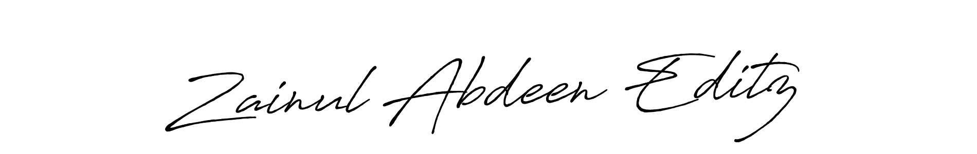 Use a signature maker to create a handwritten signature online. With this signature software, you can design (Antro_Vectra_Bolder) your own signature for name Zainul Abdeen Editz. Zainul Abdeen Editz signature style 7 images and pictures png