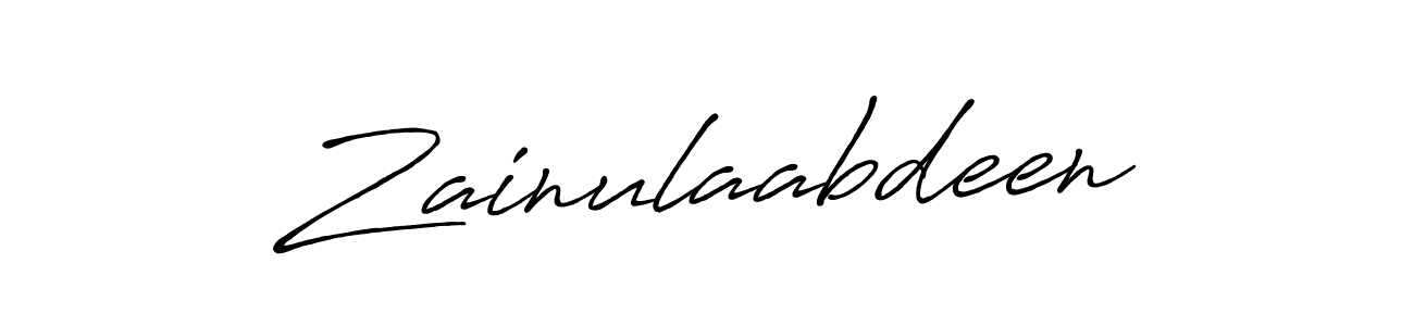 Create a beautiful signature design for name Zainulaabdeen. With this signature (Antro_Vectra_Bolder) fonts, you can make a handwritten signature for free. Zainulaabdeen signature style 7 images and pictures png