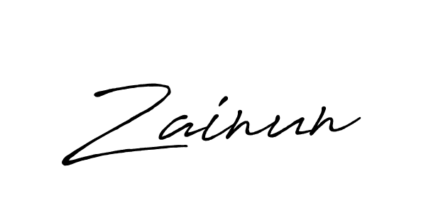 How to make Zainun signature? Antro_Vectra_Bolder is a professional autograph style. Create handwritten signature for Zainun name. Zainun signature style 7 images and pictures png