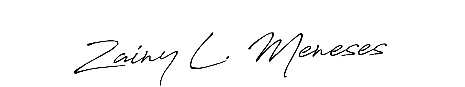 Zainy L. Meneses stylish signature style. Best Handwritten Sign (Antro_Vectra_Bolder) for my name. Handwritten Signature Collection Ideas for my name Zainy L. Meneses. Zainy L. Meneses signature style 7 images and pictures png
