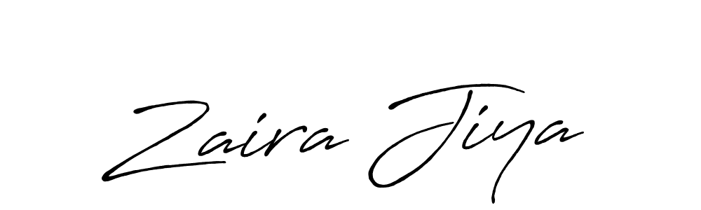 How to make Zaira Jiya name signature. Use Antro_Vectra_Bolder style for creating short signs online. This is the latest handwritten sign. Zaira Jiya signature style 7 images and pictures png