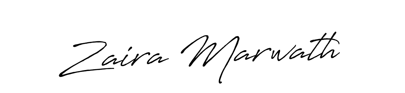 Make a beautiful signature design for name Zaira Marwath. With this signature (Antro_Vectra_Bolder) style, you can create a handwritten signature for free. Zaira Marwath signature style 7 images and pictures png