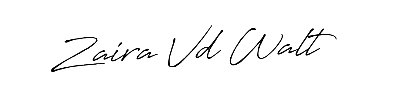 Create a beautiful signature design for name Zaira Vd Walt. With this signature (Antro_Vectra_Bolder) fonts, you can make a handwritten signature for free. Zaira Vd Walt signature style 7 images and pictures png