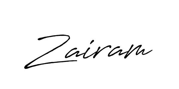 Make a beautiful signature design for name Zairam. With this signature (Antro_Vectra_Bolder) style, you can create a handwritten signature for free. Zairam signature style 7 images and pictures png