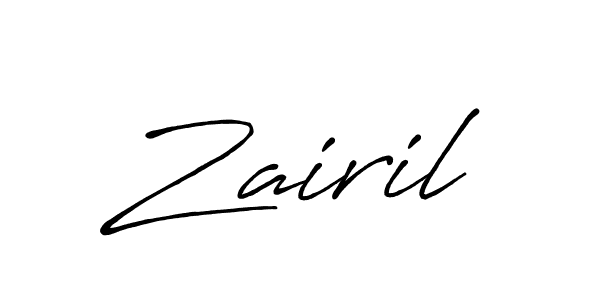 Use a signature maker to create a handwritten signature online. With this signature software, you can design (Antro_Vectra_Bolder) your own signature for name Zairil. Zairil signature style 7 images and pictures png