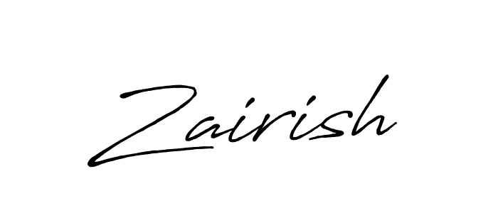 How to make Zairish signature? Antro_Vectra_Bolder is a professional autograph style. Create handwritten signature for Zairish name. Zairish signature style 7 images and pictures png