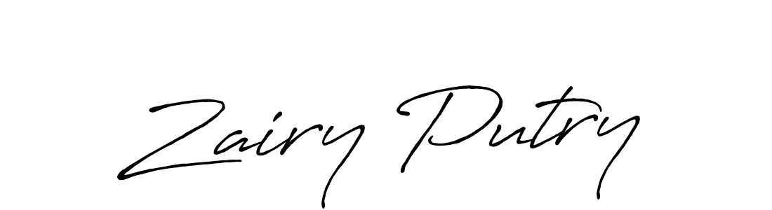 Create a beautiful signature design for name Zairy Putry. With this signature (Antro_Vectra_Bolder) fonts, you can make a handwritten signature for free. Zairy Putry signature style 7 images and pictures png