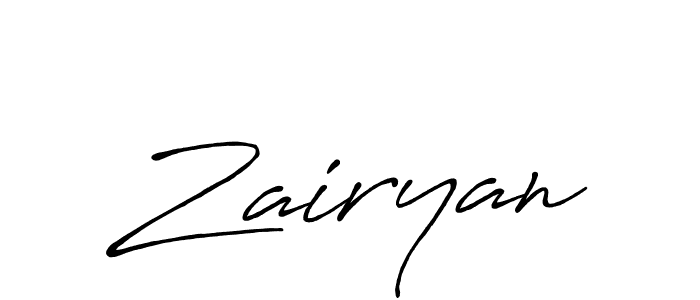 Design your own signature with our free online signature maker. With this signature software, you can create a handwritten (Antro_Vectra_Bolder) signature for name Zairyan. Zairyan signature style 7 images and pictures png