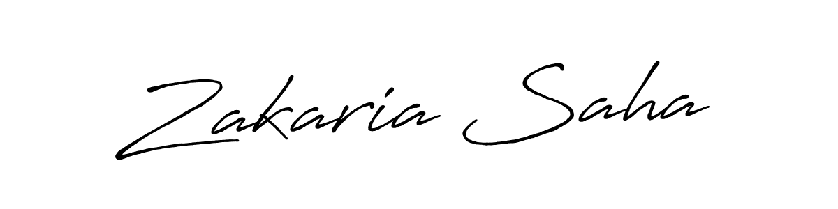 Make a beautiful signature design for name Zakaria Saha. With this signature (Antro_Vectra_Bolder) style, you can create a handwritten signature for free. Zakaria Saha signature style 7 images and pictures png