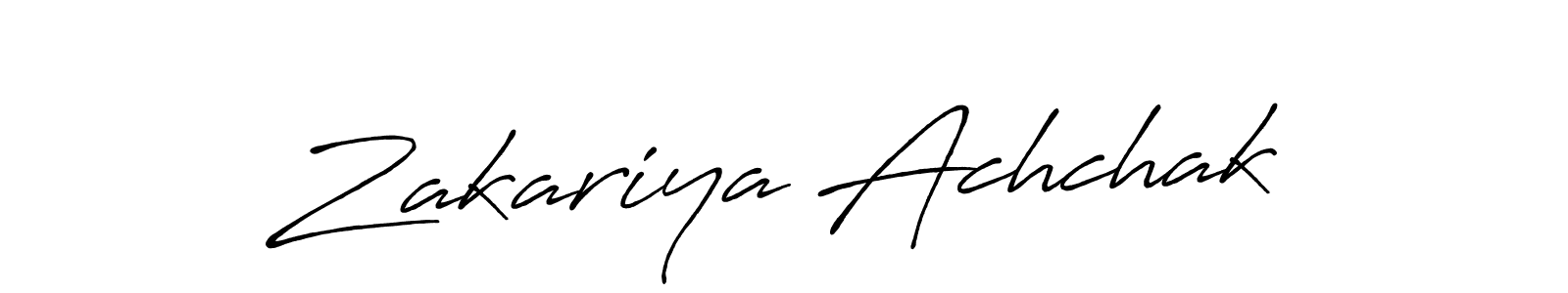 You should practise on your own different ways (Antro_Vectra_Bolder) to write your name (Zakariya Achchak) in signature. don't let someone else do it for you. Zakariya Achchak signature style 7 images and pictures png