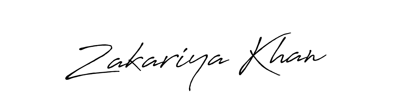 Zakariya Khan stylish signature style. Best Handwritten Sign (Antro_Vectra_Bolder) for my name. Handwritten Signature Collection Ideas for my name Zakariya Khan. Zakariya Khan signature style 7 images and pictures png