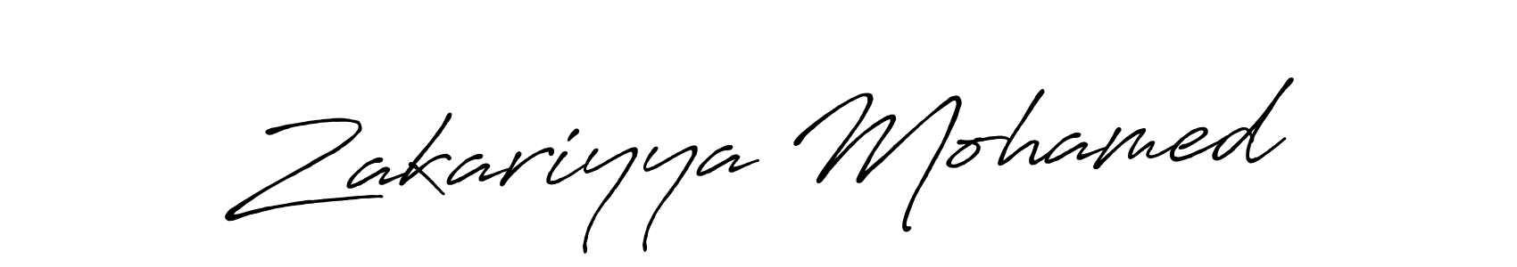 Make a beautiful signature design for name Zakariyya Mohamed. With this signature (Antro_Vectra_Bolder) style, you can create a handwritten signature for free. Zakariyya Mohamed signature style 7 images and pictures png