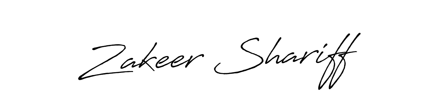 Make a beautiful signature design for name Zakeer Shariff. With this signature (Antro_Vectra_Bolder) style, you can create a handwritten signature for free. Zakeer Shariff signature style 7 images and pictures png
