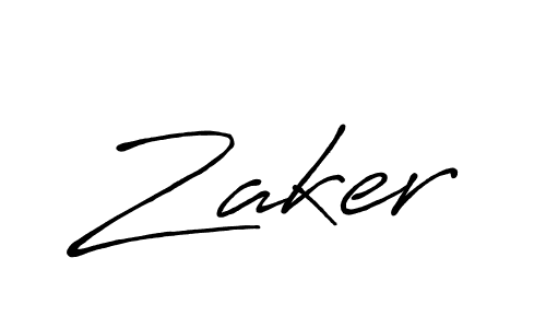 Make a beautiful signature design for name Zaker. With this signature (Antro_Vectra_Bolder) style, you can create a handwritten signature for free. Zaker signature style 7 images and pictures png