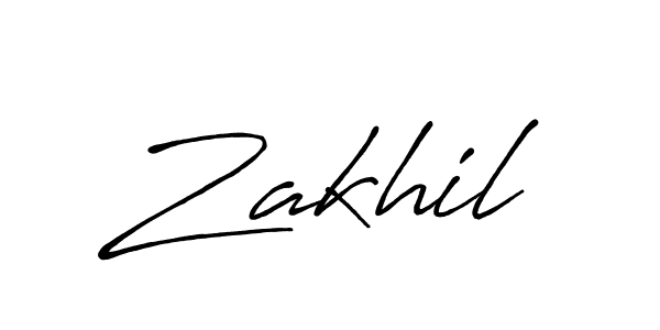 if you are searching for the best signature style for your name Zakhil. so please give up your signature search. here we have designed multiple signature styles  using Antro_Vectra_Bolder. Zakhil signature style 7 images and pictures png