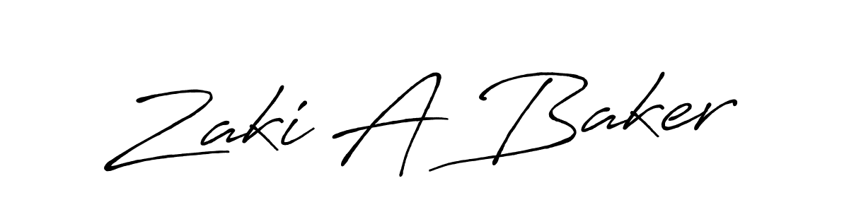 Create a beautiful signature design for name Zaki A Baker. With this signature (Antro_Vectra_Bolder) fonts, you can make a handwritten signature for free. Zaki A Baker signature style 7 images and pictures png