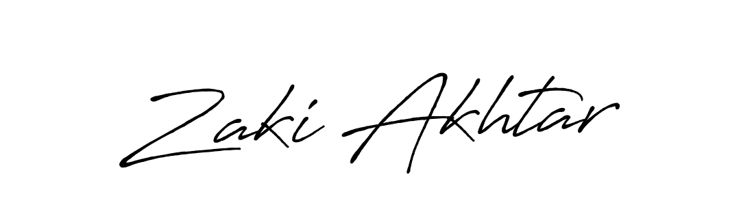 How to make Zaki Akhtar name signature. Use Antro_Vectra_Bolder style for creating short signs online. This is the latest handwritten sign. Zaki Akhtar signature style 7 images and pictures png