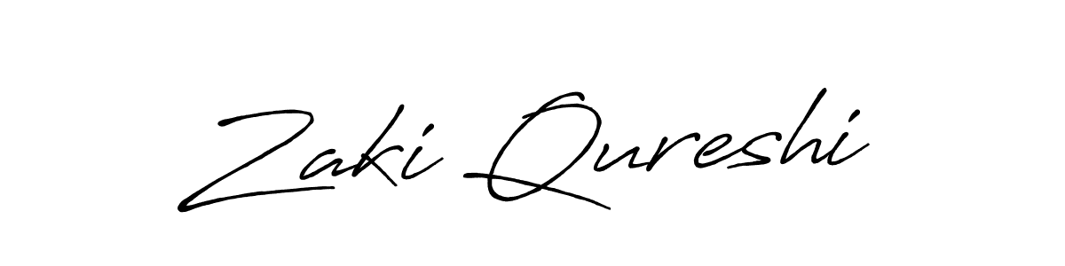 Make a beautiful signature design for name Zaki Qureshi. With this signature (Antro_Vectra_Bolder) style, you can create a handwritten signature for free. Zaki Qureshi signature style 7 images and pictures png