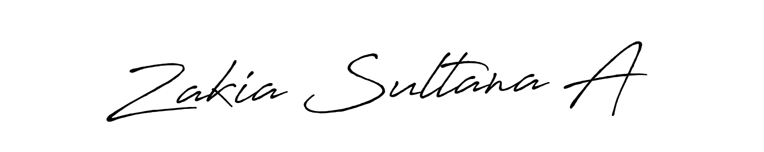 Make a beautiful signature design for name Zakia Sultana A. With this signature (Antro_Vectra_Bolder) style, you can create a handwritten signature for free. Zakia Sultana A signature style 7 images and pictures png