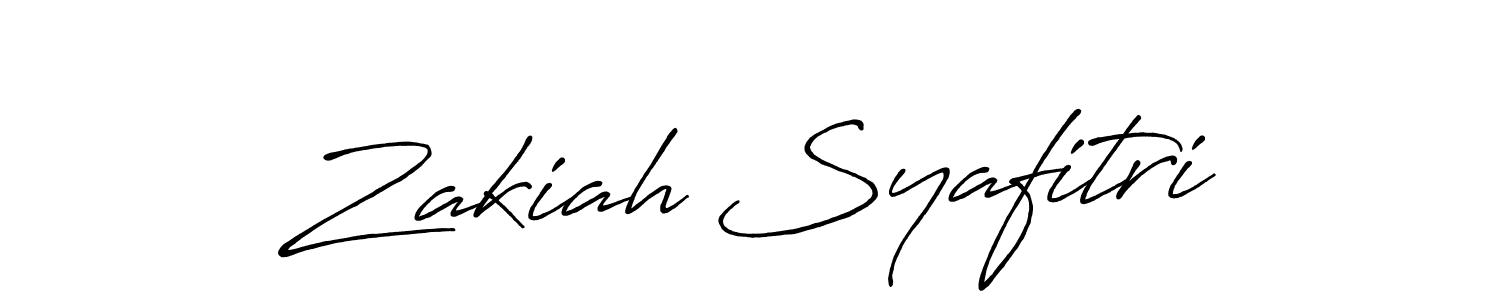 Make a beautiful signature design for name Zakiah Syafitri. With this signature (Antro_Vectra_Bolder) style, you can create a handwritten signature for free. Zakiah Syafitri signature style 7 images and pictures png