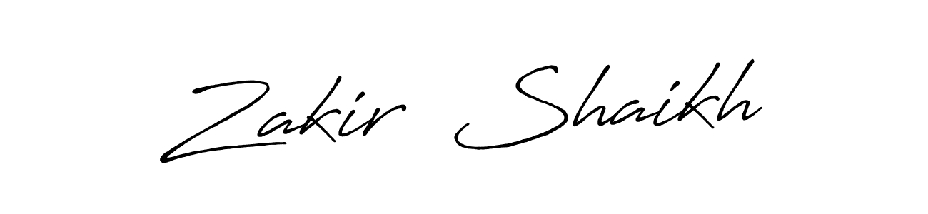 This is the best signature style for the Zakir  Shaikh name. Also you like these signature font (Antro_Vectra_Bolder). Mix name signature. Zakir  Shaikh signature style 7 images and pictures png