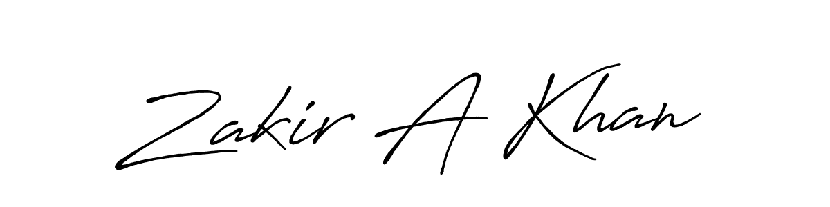 Create a beautiful signature design for name Zakir A Khan. With this signature (Antro_Vectra_Bolder) fonts, you can make a handwritten signature for free. Zakir A Khan signature style 7 images and pictures png