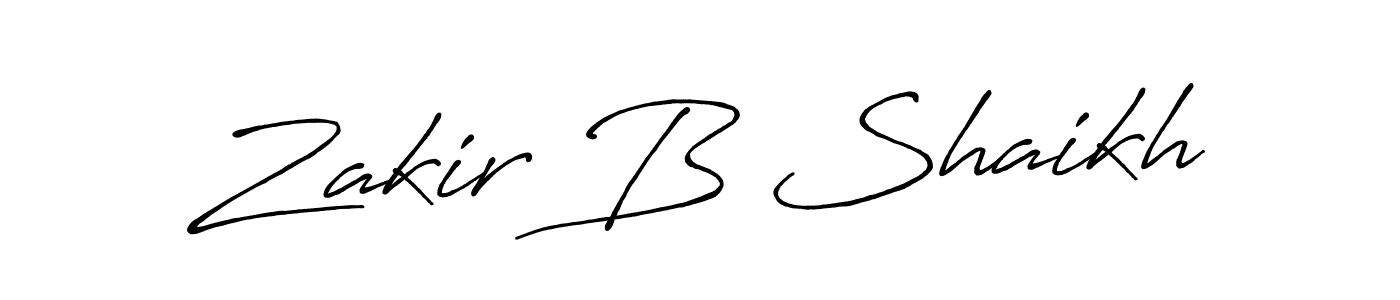 Also we have Zakir B Shaikh name is the best signature style. Create professional handwritten signature collection using Antro_Vectra_Bolder autograph style. Zakir B Shaikh signature style 7 images and pictures png