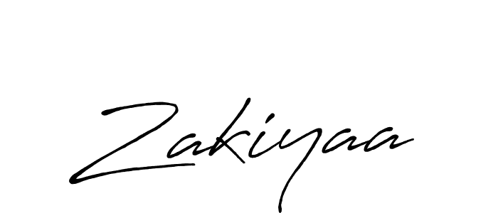 Make a beautiful signature design for name Zakiyaa. With this signature (Antro_Vectra_Bolder) style, you can create a handwritten signature for free. Zakiyaa signature style 7 images and pictures png