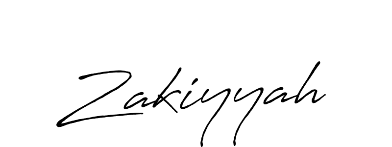 Make a beautiful signature design for name Zakiyyah. With this signature (Antro_Vectra_Bolder) style, you can create a handwritten signature for free. Zakiyyah signature style 7 images and pictures png