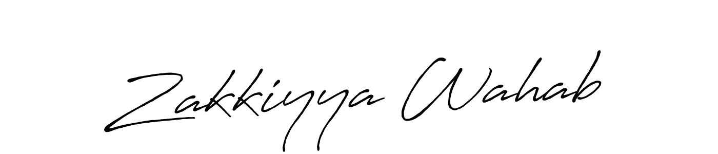 The best way (Antro_Vectra_Bolder) to make a short signature is to pick only two or three words in your name. The name Zakkiyya Wahab include a total of six letters. For converting this name. Zakkiyya Wahab signature style 7 images and pictures png
