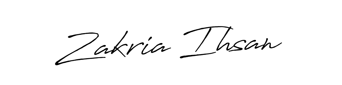 How to make Zakria Ihsan name signature. Use Antro_Vectra_Bolder style for creating short signs online. This is the latest handwritten sign. Zakria Ihsan signature style 7 images and pictures png