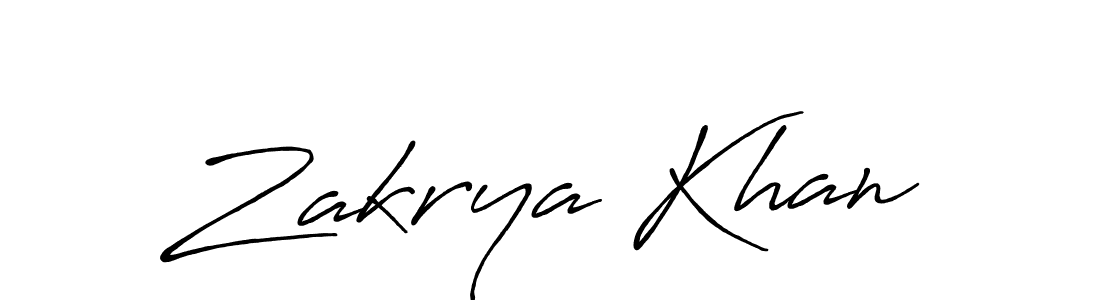 Design your own signature with our free online signature maker. With this signature software, you can create a handwritten (Antro_Vectra_Bolder) signature for name Zakrya Khan. Zakrya Khan signature style 7 images and pictures png