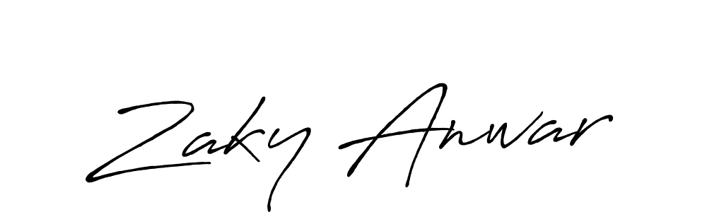 Create a beautiful signature design for name Zaky Anwar. With this signature (Antro_Vectra_Bolder) fonts, you can make a handwritten signature for free. Zaky Anwar signature style 7 images and pictures png