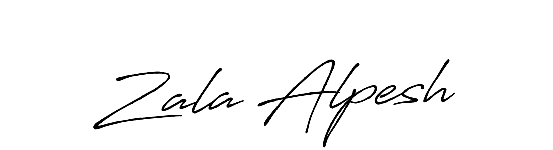 Similarly Antro_Vectra_Bolder is the best handwritten signature design. Signature creator online .You can use it as an online autograph creator for name Zala Alpesh. Zala Alpesh signature style 7 images and pictures png