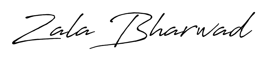 Express your personality with a custom Zala Bharwad signature crafted with Antro_Vectra_Bolder typography. Free transparent PNG download available. Zala Bharwad signature style 7 images and pictures png