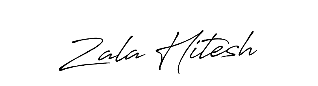 Zala Hitesh stylish signature style. Best Handwritten Sign (Antro_Vectra_Bolder) for my name. Handwritten Signature Collection Ideas for my name Zala Hitesh. Zala Hitesh signature style 7 images and pictures png