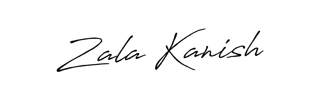 Make a beautiful signature design for name Zala Kanish. With this signature (Antro_Vectra_Bolder) style, you can create a handwritten signature for free. Zala Kanish signature style 7 images and pictures png