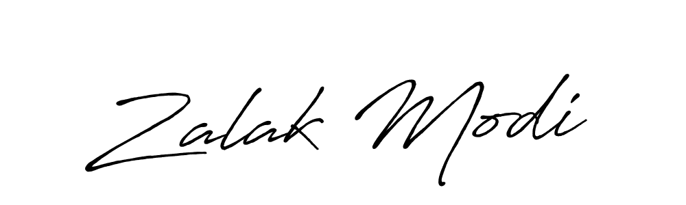 Use a signature maker to create a handwritten signature online. With this signature software, you can design (Antro_Vectra_Bolder) your own signature for name Zalak Modi. Zalak Modi signature style 7 images and pictures png