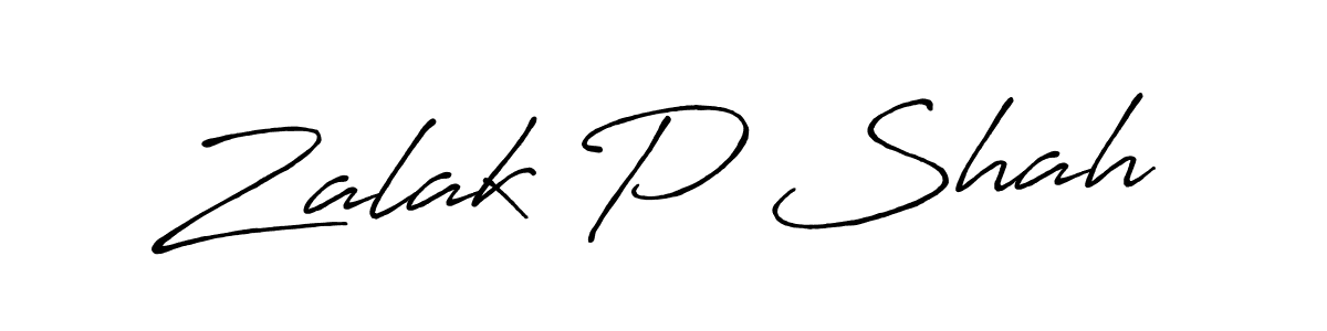 Create a beautiful signature design for name Zalak P Shah. With this signature (Antro_Vectra_Bolder) fonts, you can make a handwritten signature for free. Zalak P Shah signature style 7 images and pictures png