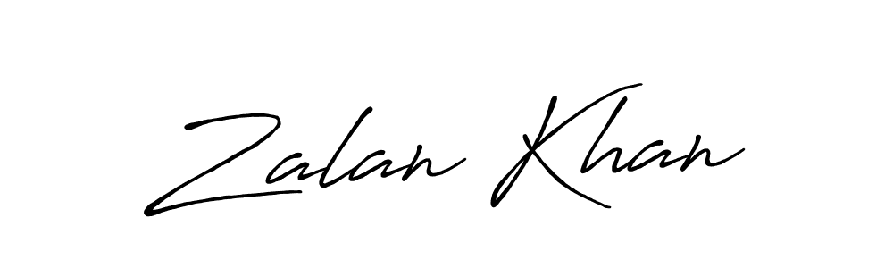 Make a beautiful signature design for name Zalan Khan. With this signature (Antro_Vectra_Bolder) style, you can create a handwritten signature for free. Zalan Khan signature style 7 images and pictures png