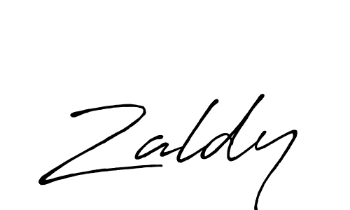 Use a signature maker to create a handwritten signature online. With this signature software, you can design (Antro_Vectra_Bolder) your own signature for name Zaldy. Zaldy signature style 7 images and pictures png