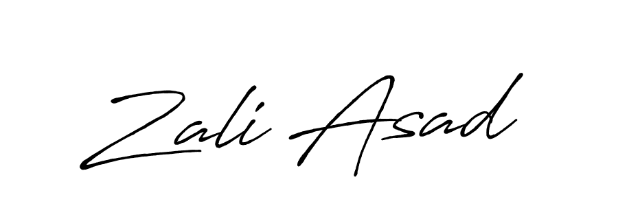 Create a beautiful signature design for name Zali Asad. With this signature (Antro_Vectra_Bolder) fonts, you can make a handwritten signature for free. Zali Asad signature style 7 images and pictures png