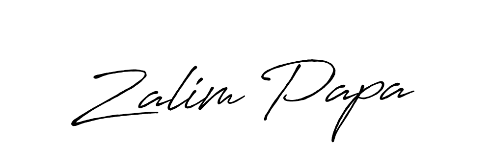 The best way (Antro_Vectra_Bolder) to make a short signature is to pick only two or three words in your name. The name Zalim Papa include a total of six letters. For converting this name. Zalim Papa signature style 7 images and pictures png