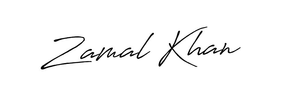 Make a beautiful signature design for name Zamal Khan. With this signature (Antro_Vectra_Bolder) style, you can create a handwritten signature for free. Zamal Khan signature style 7 images and pictures png